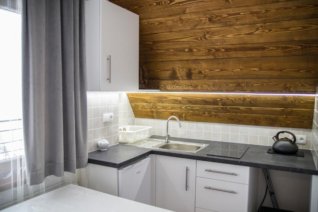 Kuchyňa alebo kuchynka v ubytovaní Apartamenty Harenda 39