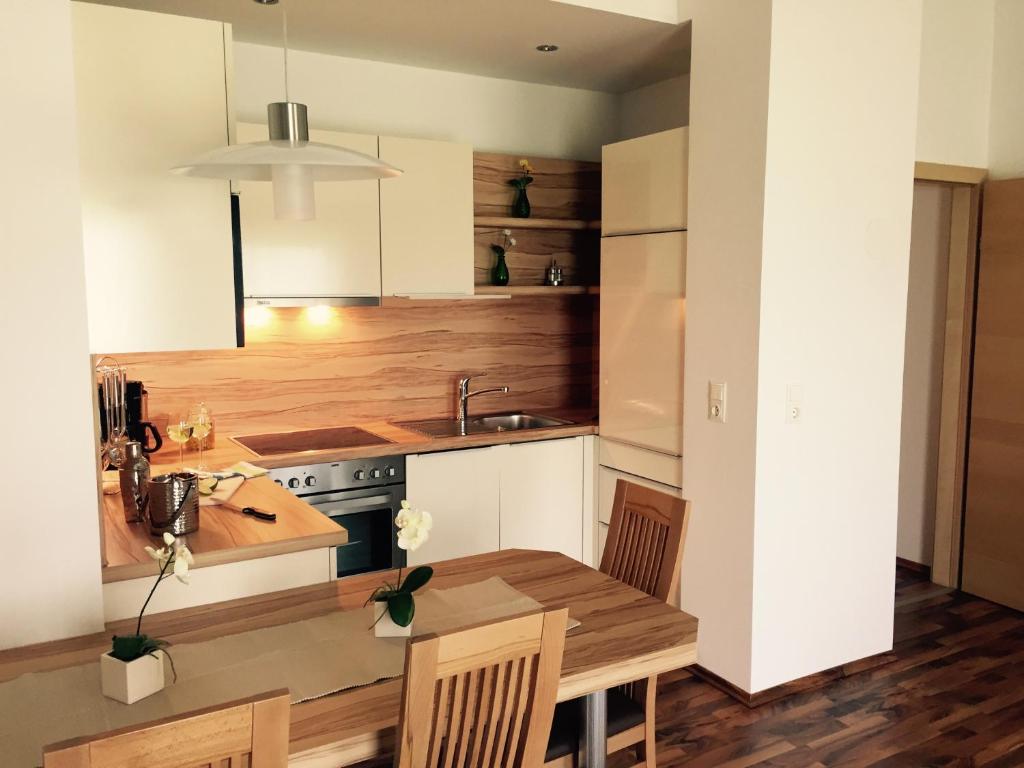Kuchyň nebo kuchyňský kout v ubytování Das Ferienhaus