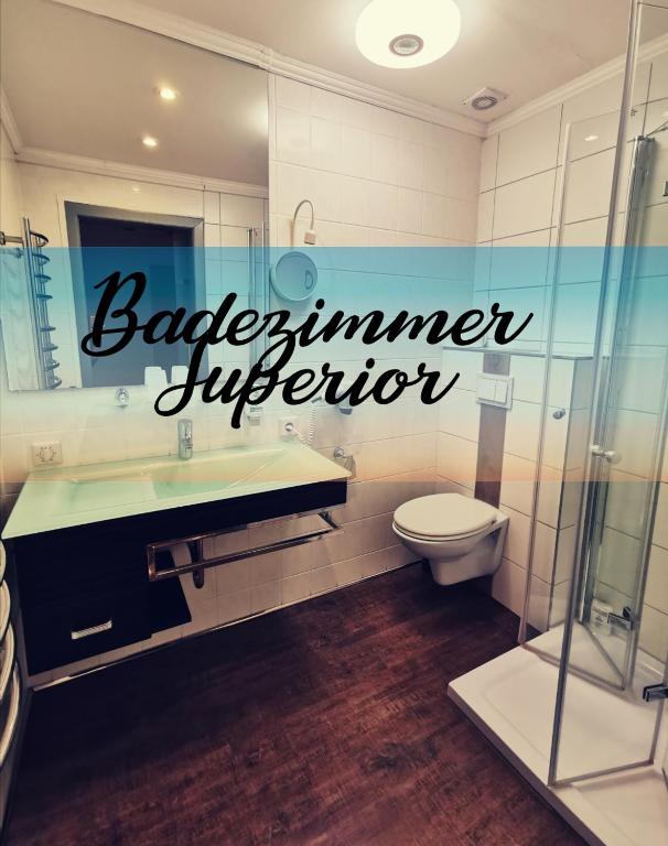 Koupelna v ubytování Hotel Goldener Anker