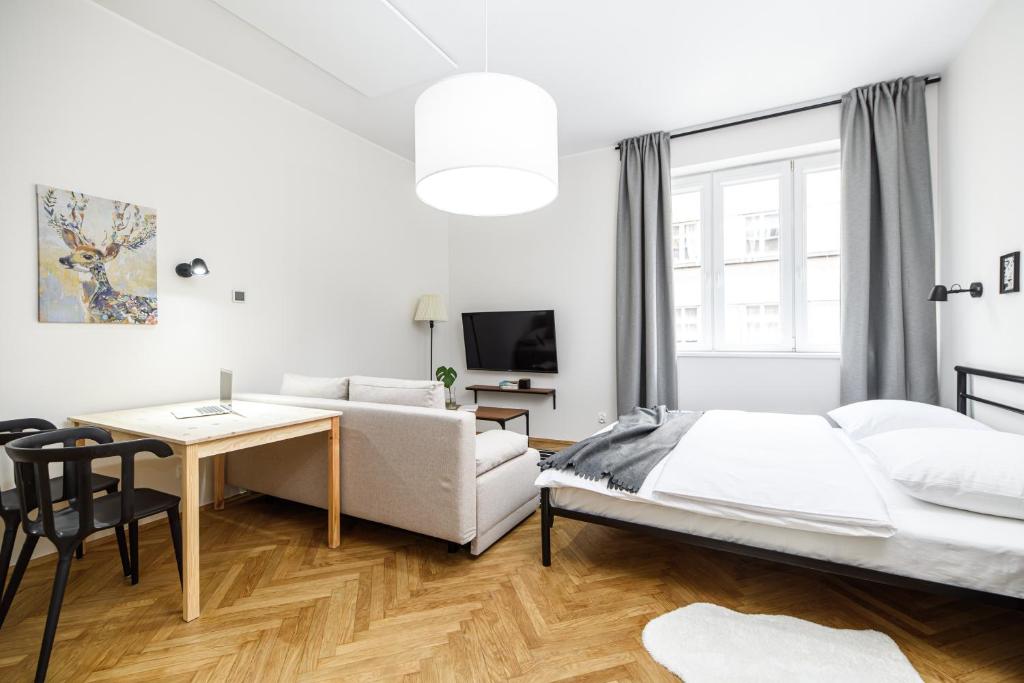 Posteľ alebo postele v izbe v ubytovaní Native Apartments Żuławskiego 8