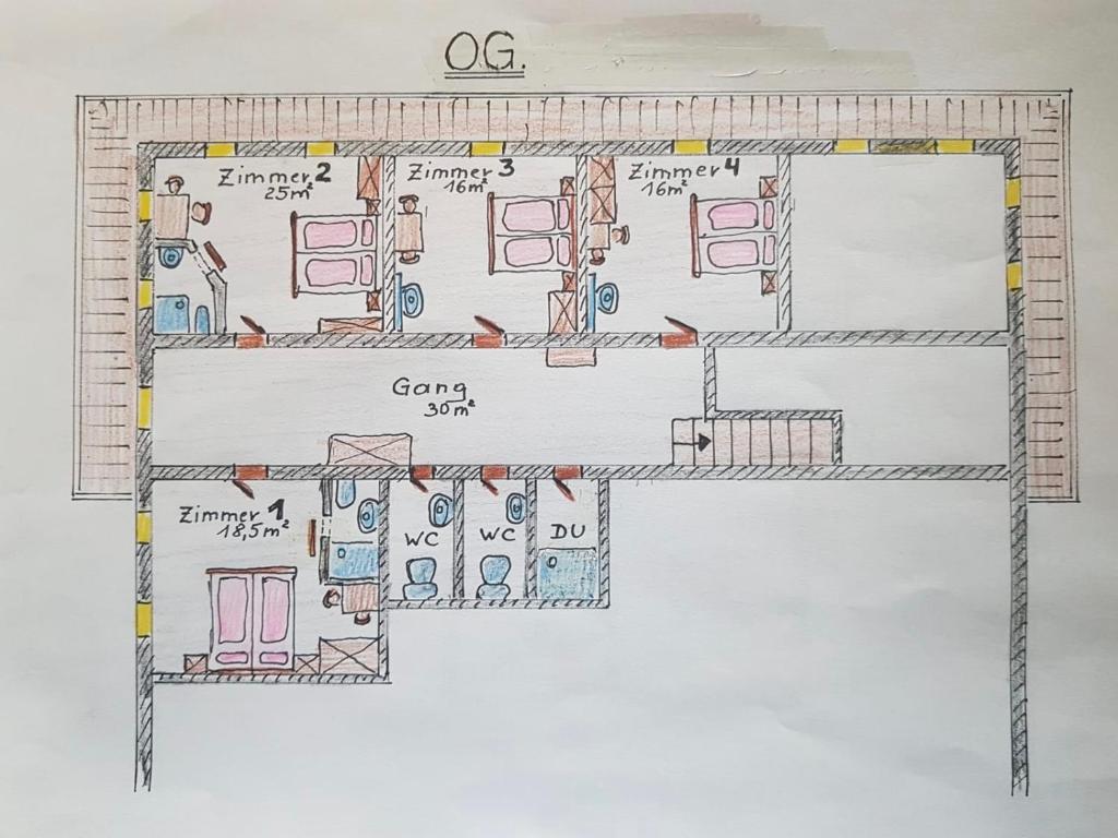 Půdorys ubytování Ferienhaus Köck