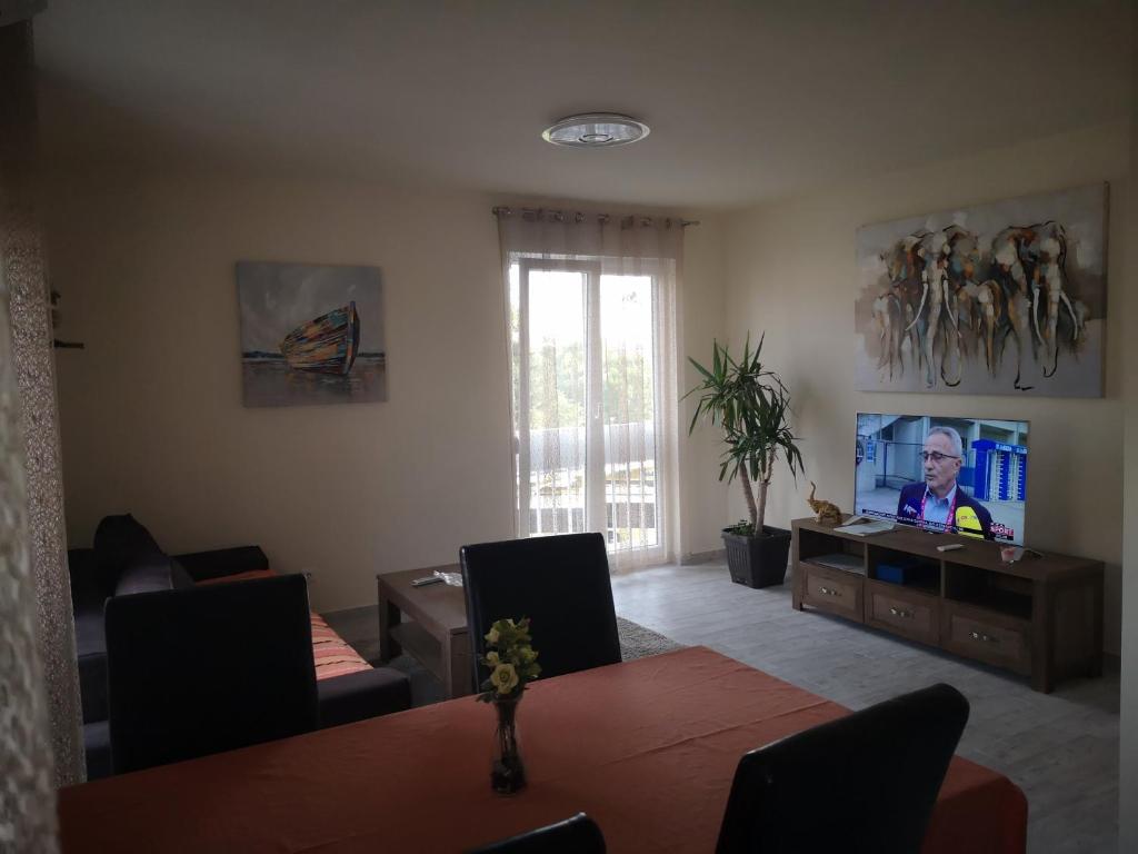 TV a/nebo společenská místnost v ubytování Apartman Petrovic CITY CENTER TROGIR
