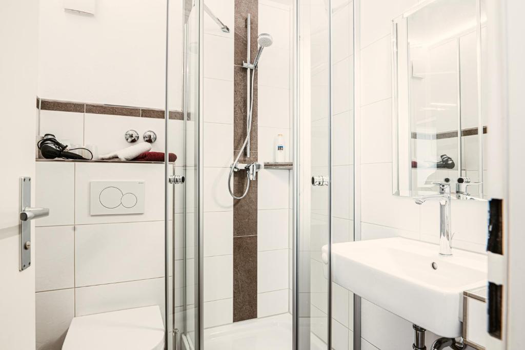 Koupelna v ubytování Hotel Jakob
