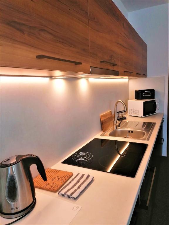 A kitchen or kitchenette at Apartman 11 MyMara
