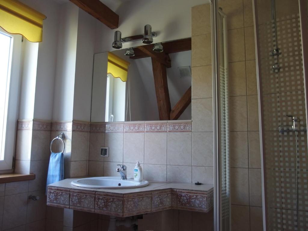 Koupelna v ubytování Siedlisko nad Rosiem