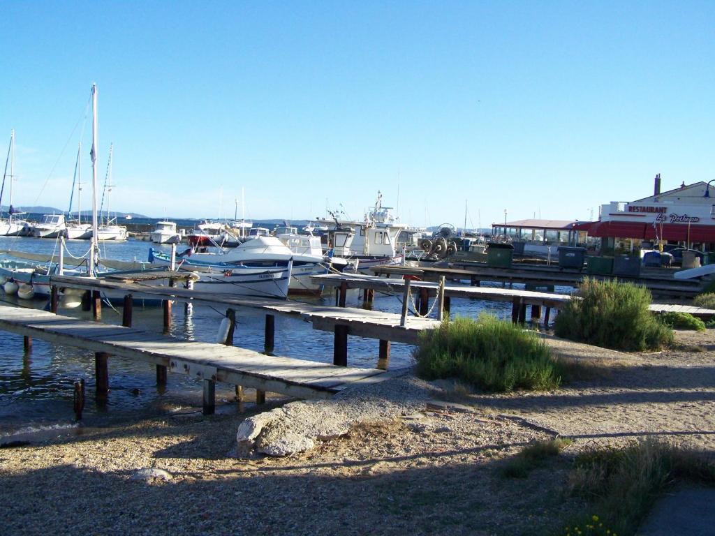 un quai avec des bateaux amarrés dans un port de plaisance dans l'établissement Terre et mer, à Hyères