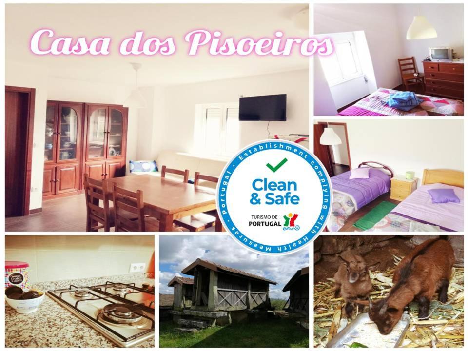 un collage de fotos de una habitación con una casa en Casa dos Pisoeiros Montemuro/Douro en São Joaninho