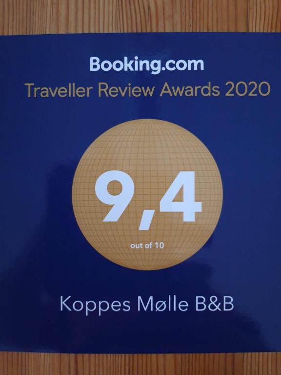 Certifikát, hodnocení, plakát nebo jiný dokument vystavený v ubytování Koppes Mølle B&B