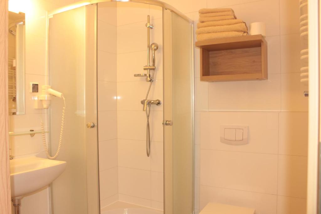 Kúpeľňa v ubytovaní Hotel Huszcza