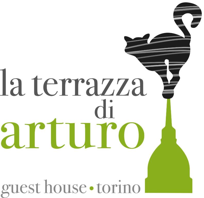 un logotipo para una pensión en Antigua en La Terrazza Di Arturo Guest House, en Turín