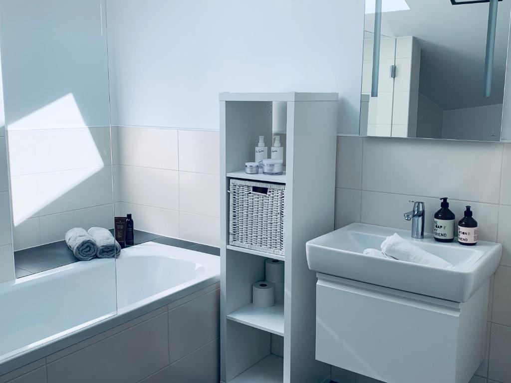 Koupelna v ubytování Ferienwohnung Konzept Schmiede