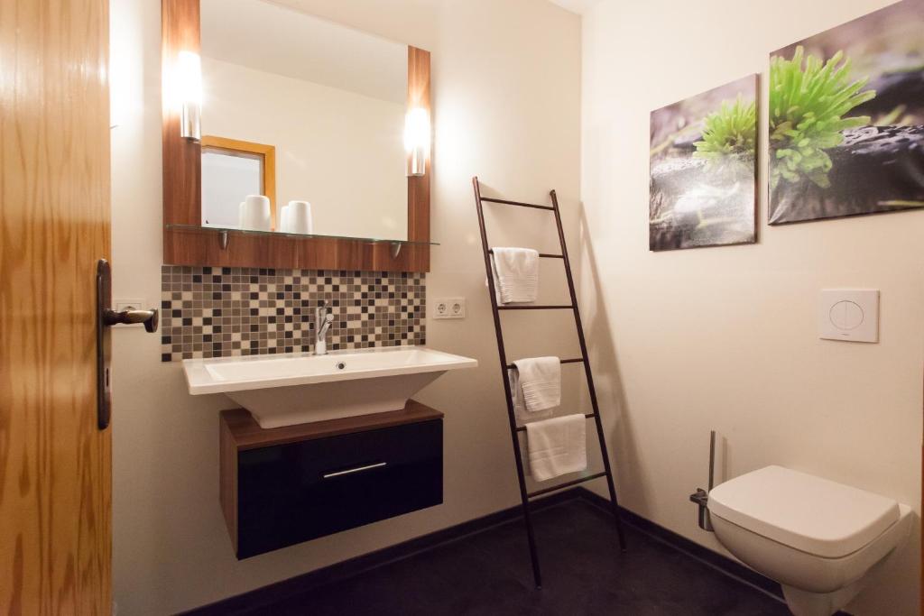 Koupelna v ubytování Hotel Am Grudenberg