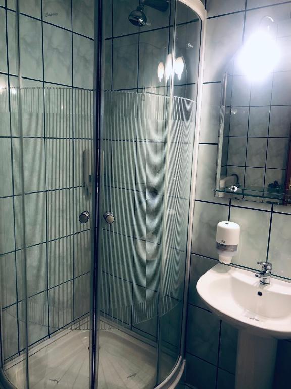 Koupelna v ubytování Hotel Poenita
