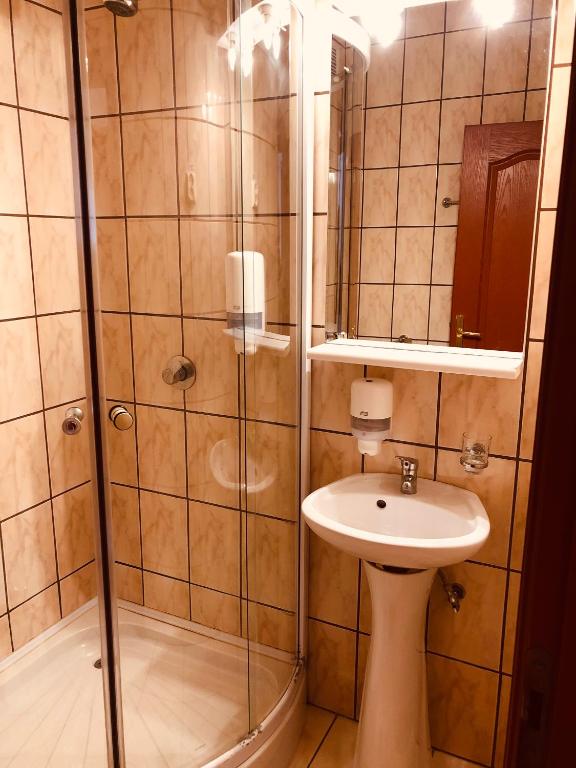 Koupelna v ubytování Hotel Poenita