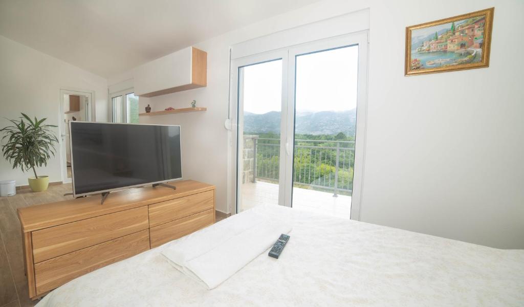 TV a/nebo společenská místnost v ubytování Plamenatz studio apartments