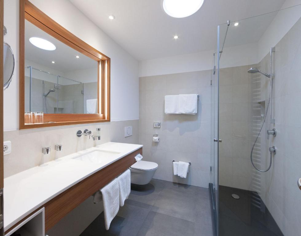 Koupelna v ubytování Hotel Hachinger Hof
