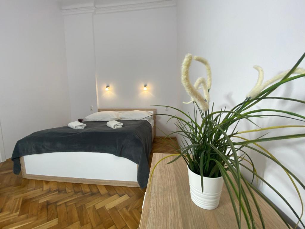 Postel nebo postele na pokoji v ubytování P&J Apartments Floriańska