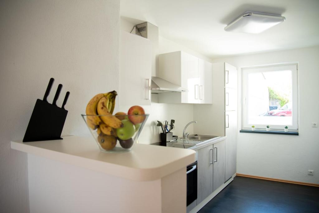 Kuchyň nebo kuchyňský kout v ubytování Ferienwohnungen Windischeschenbach by HausGruenerBaum