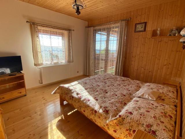 Postel nebo postele na pokoji v ubytování Luxusní horský apartmán v Beskydech