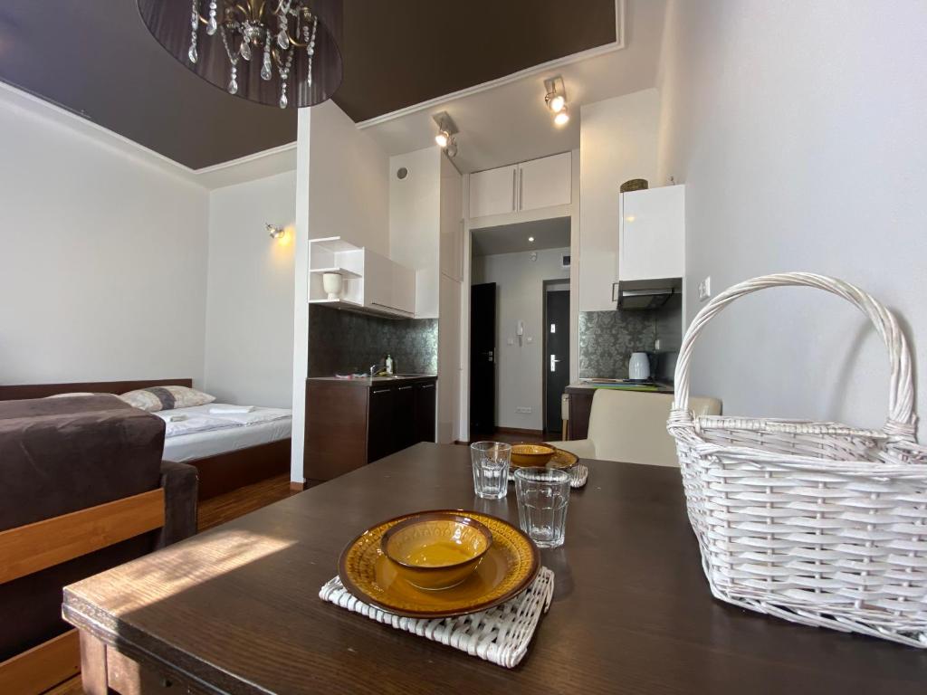 Kuchyň nebo kuchyňský kout v ubytování P&J Apartments Floriańska
