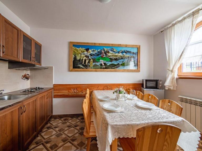 Kuchyň nebo kuchyňský kout v ubytování GÓRALOWE domki & SPA