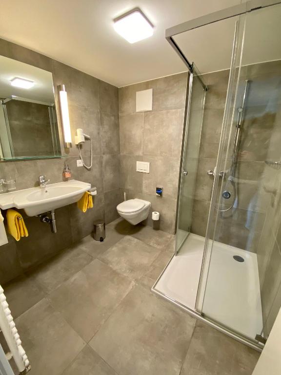 Koupelna v ubytování Hotel Portjengrat