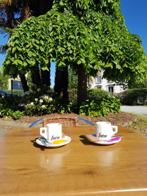 Příslušenství pro přípravu čaje a kávy v ubytování Brit Hotel Essentiel Pontivy Robic
