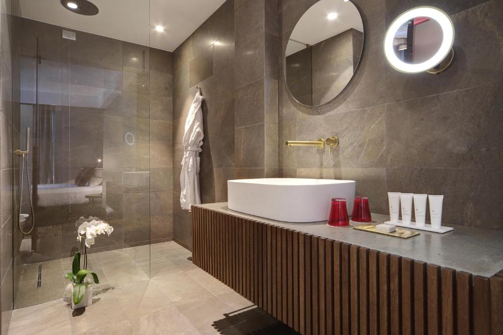 Koupelna v ubytování Grand Hotel Campione
