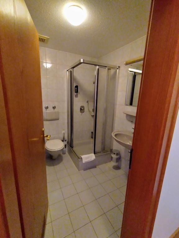 Koupelna v ubytování Hotel Faller