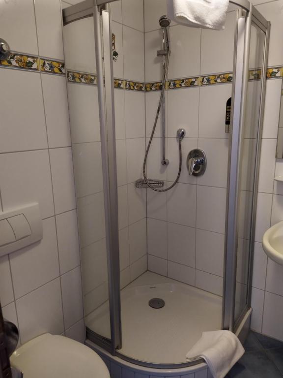 Koupelna v ubytování Hotel Faller