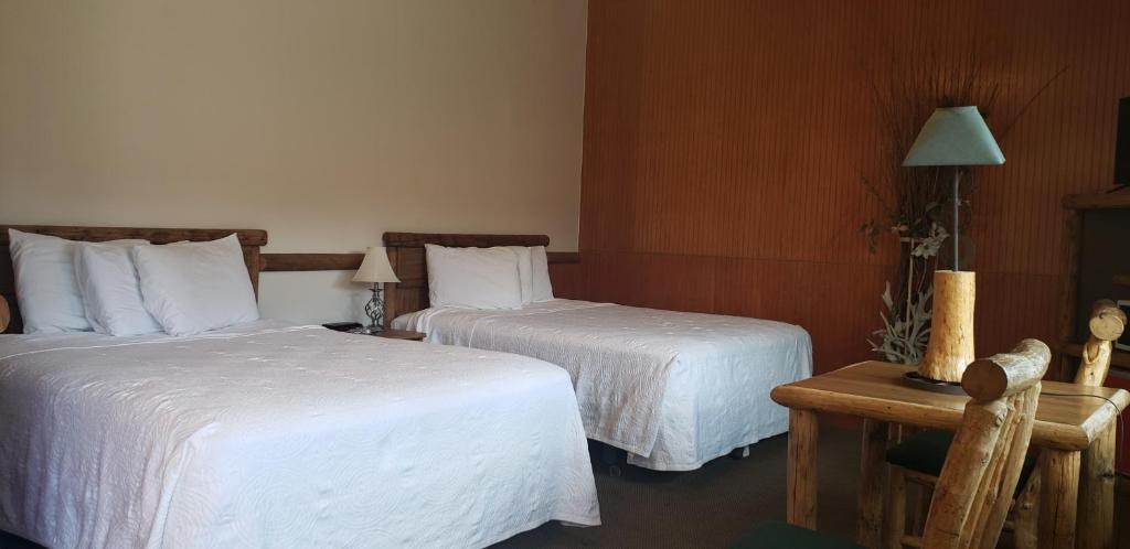 Postel nebo postele na pokoji v ubytování Big Bear Motel