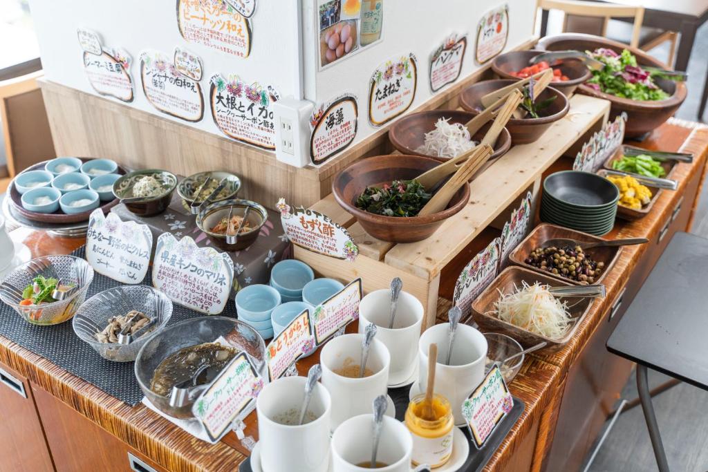 a buffet of food on a table at Hotel Ocean (Kokusai-Dori) in Naha