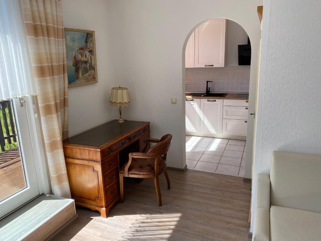 Kuchyň nebo kuchyňský kout v ubytování Gästehaus Schewe