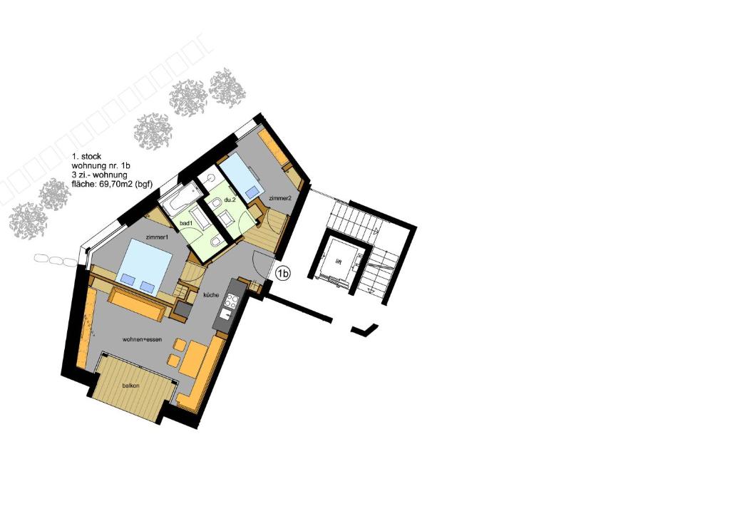 Půdorys ubytování Alpine Lodge Chesa Plattner