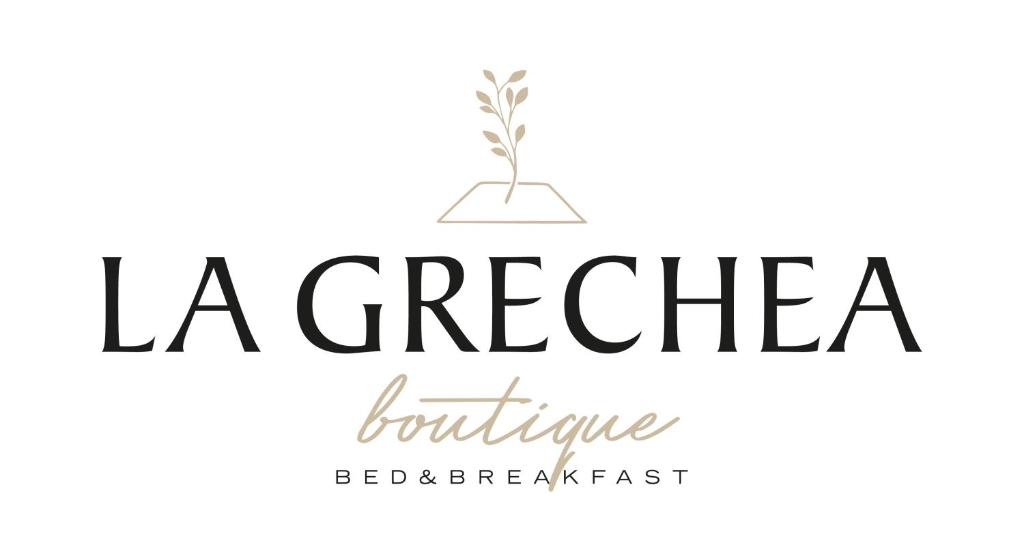 a sampling of some of the fonts in the la greena furniture logo at La Grechea Boutique B&B in Casa Alzi
