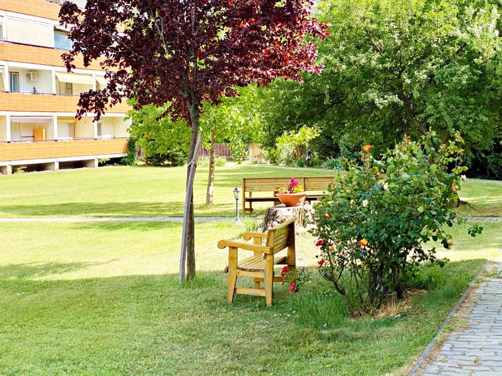 Vonkajšia záhrada v ubytovaní Sétány Apartman