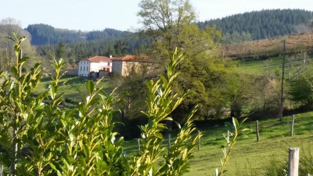 a house in the middle of a field at Ferme des Entremains in Mardore