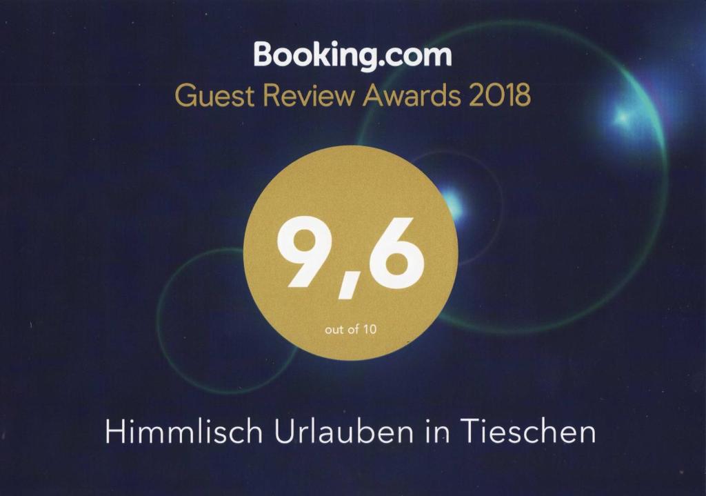 Certifikát, hodnocení, plakát nebo jiný dokument vystavený v ubytování Himmlisch Urlauben in Tieschen
