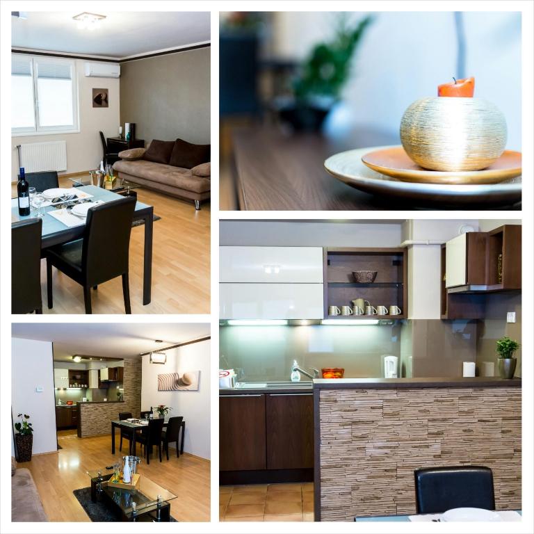 Kuchyň nebo kuchyňský kout v ubytování Arpad Bridge Apartments
