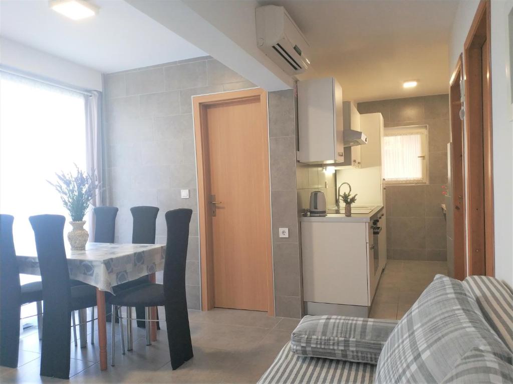 Kuchyň nebo kuchyňský kout v ubytování Apartments Rak