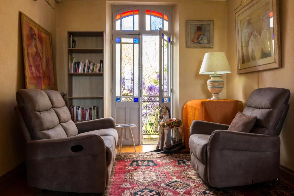 Posezení v ubytování Manoir des Chanterelles