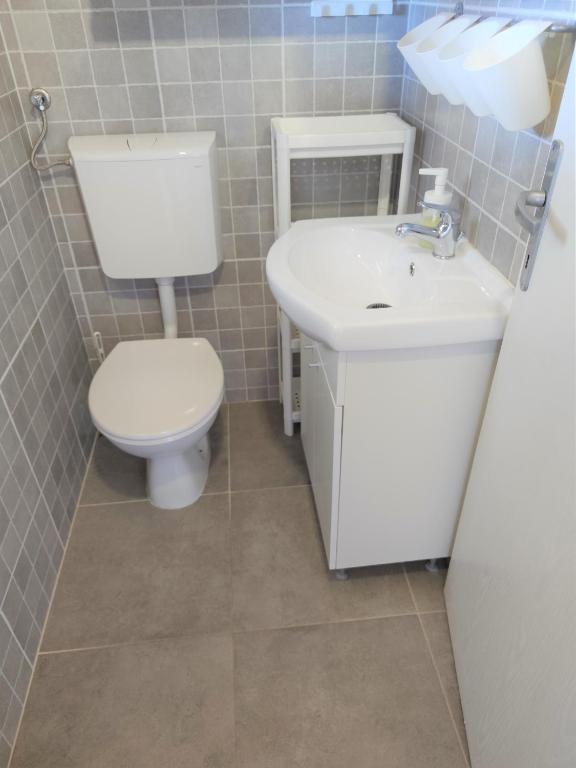 Koupelna v ubytování Apartments Rak