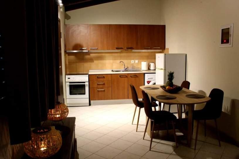 Kuchyň nebo kuchyňský kout v ubytování agis apartment corfu