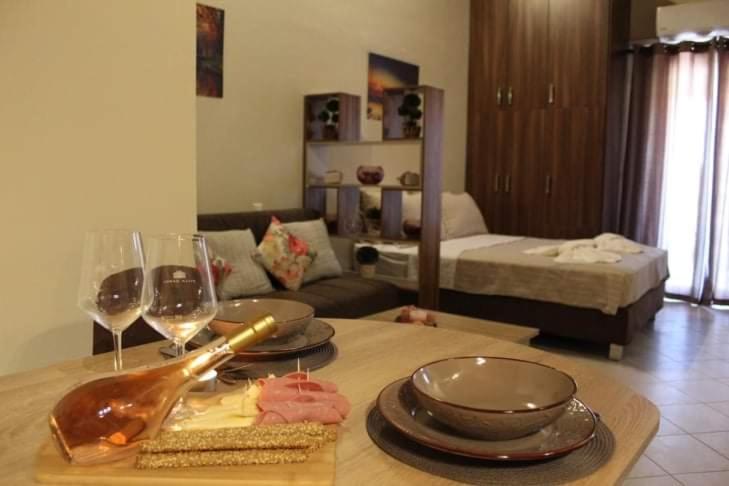 Posezení v ubytování agis apartment corfu
