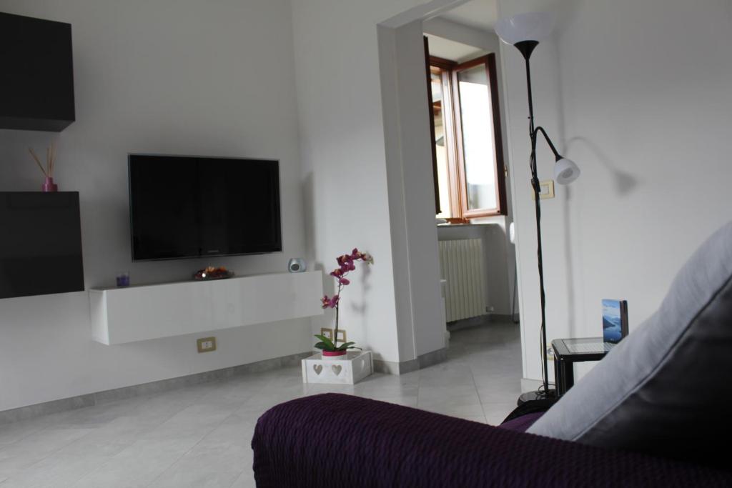 Televízia a/alebo spoločenská miestnosť v ubytovaní Casa della Chicca