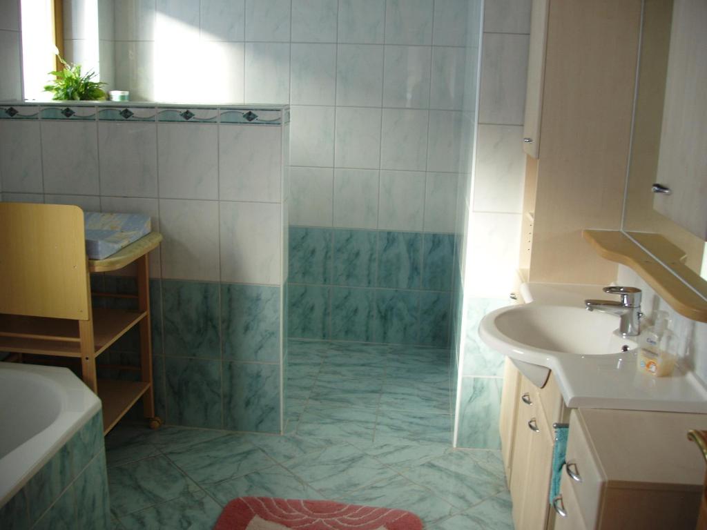 Koupelna v ubytování Ferienwohnung Wohlfartstätter