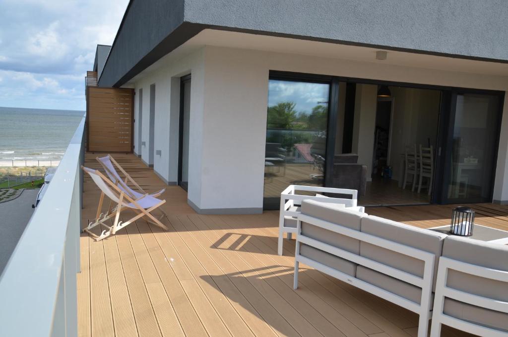 Balkón alebo terasa v ubytovaní AURA Delux Seaside