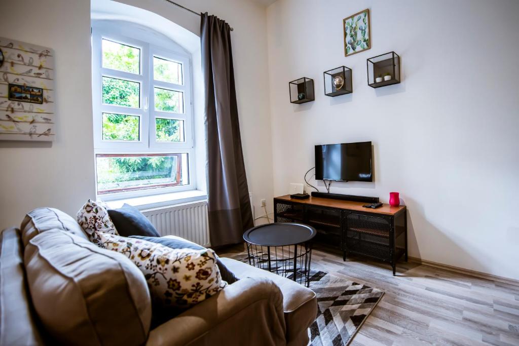 TV a/nebo společenská místnost v ubytování Bingo Apartman
