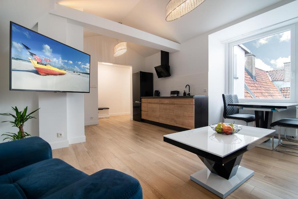 Et tv og/eller underholdning på Luxury Apartment Szeroka - Old Town