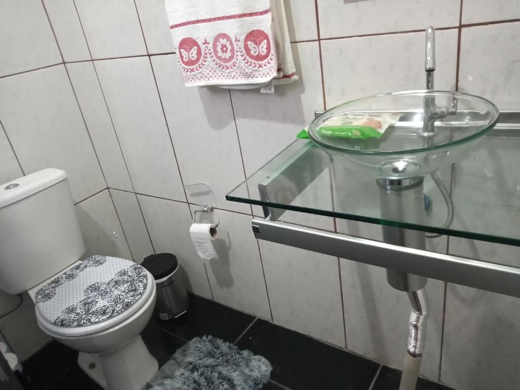 Koupelna v ubytování Hospedagem dona Tania